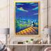 East Urban Home Moon Night Cat & Moon City Scene - Print on Canvas in Blue | 20 H x 12 W x 1 D in | Wayfair 74B3099970934C519871BA680F7B4E97