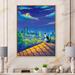 East Urban Home Moon Night Cat & Moon City Scene - Print on Canvas Plastic in Blue | 44 H x 34 W x 1.5 D in | Wayfair