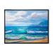 East Urban Home Light Reflecting Trhough Sea Waves at the Shore - Painting on Canvas Metal in Blue | 30 H x 40 W x 1.5 D in | Wayfair