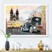 East Urban Home Old Retro Car on the Old Town Square in Prague - Print on Canvas Metal in Black | 24 H x 32 W x 1 D in | Wayfair