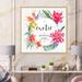 East Urban Home Exotic Vintage Floral Tropical Garland - Painting on Canvas in Gray | 37 H x 37 W x 1.5 D in | Wayfair