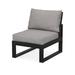 POLYWOOD® Edge Modular Armless Outdoor Chair Plastic in Gray/Black | 31.26 H x 25.5 W x 32 D in | Wayfair 4601C-BL145980