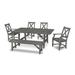 POLYWOOD® Braxton Rectangular 6 - Person 75" Long Outdoor Dining Set Plastic in Gray | 75 W x 39 D in | Wayfair PWS508-1-GY