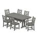 POLYWOOD® Chippendale 7-Piece Outdoor Dining Set w/ Trestle Legs Plastic in Gray | 73 W x 38.5 D in | Wayfair PWS636-1-GY