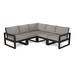 POLYWOOD® EDGE 5 - Person Seating Group w/ Cushions Plastic/Olefin Fabric Included in Gray/Black | 32 H x 85 W x 85 D in | Outdoor Furniture | Wayfair