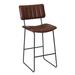 17 Stories Andoche Stool Upholstered/Leather/Metal/Faux leather in Black/Brown/Gray | 44.1 H x 24.4 W x 20.3 D in | Wayfair
