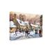 The Holiday Aisle® The Macneil Studio "Village Scene" Canvas Art Canvas, Wood in White | 12 H x 19 W x 2 D in | Wayfair