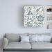 Red Barrel Studio® Wild Apple Portfolio 'Floral Toile II' Canvas Art Canvas, Wood in Blue/Gray/White | 24 H x 24 W x 2 D in | Wayfair