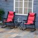 Latitude Run® Metal 2 - Person Seating Group w/ Cushions Metal in Black | Outdoor Furniture | Wayfair 52AF7B71DD0E4A7BA69FA1013E0AECF1