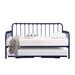 Rosalind Wheeler Modern & Simple Metal Daybed w/ Trundle Bed Metal in Blue | 44 H x 41.5 W x 78.5 D in | Wayfair 85BB78A403E0411DA794C2194AB14DC0