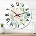 Designart 'Bouquet Of Pink Rose Flowers Eucalyptus Leaves I' Traditional wall clock