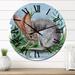 Designart 'Grey Hare With Long Pink Ears' Traditional wall clock