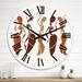 Designart 'Beautiful African American Dancers Silhouettes' Glam wall clock