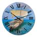 Designart 'Sailboat On Blue Ocean Waves' Nautical & Coastal wall clock