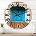 Designart 'Blue Traditional Indian Door' Vintage wall clock