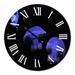 Designart 'Purple Jellyfish On Black' Nautical & Coastal wall clock