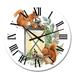 Designart 'Vintage Lamp With Two Squirrels' Vintage wall clock