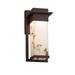 Justice Design LumenAria Pacific Dark Bronze Outdoor Small Wall Sconce, Faux Alabaster Shade