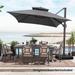 Crestlive Outdoor 13 x 10ft Patio Cantilever Umbrella with 5 Vertical Tilt Position and 360-degree Rotation