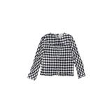 CdeC Long Sleeve Blouse: Blue Checkered/Gingham Tops - Kids Girl's Size 6
