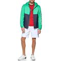 Tommy Hilfiger Herren farbblockiertem Logo Regenjacke, Aqua-Grün/Marineblau, X-Large