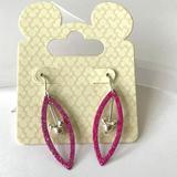 Disney Jewelry | Disney Parks Mickey Mouse Icon Ears Earrings Pink Disneyana Silver Plated | Color: Pink/Silver | Size: Os
