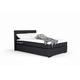 Mivano Beast Boxbett, Komfortables Bett mit Durchgehender Matratze (H3) und Topper, Flachgewebe Jam Schwarz, Liegefläche 180 x 200 cm