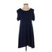 Forever 21 Casual Dress - A-Line: Blue Solid Dresses - Women's Size Small