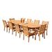 Winston Porter Cimdins Oval 10 - Person Teak Outdoor Dining Set Metal in Brown/White | 105 W x 40 D in | Wayfair DSAspen_94MasOval_11_AA_2