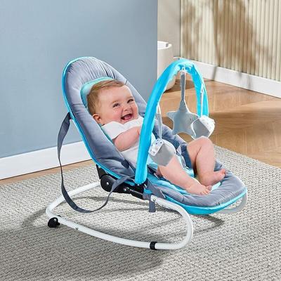 Portable Baby Bouncer, Float Baby Bouncer Chair from Birth, Folding 2-in-1 Baby Rocker with