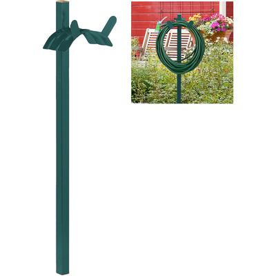 Schlauchhalter freistehend, für 61m Schlauch, Stahl, stabiler Gartenschlauchständer, hbt 108 x 26 x