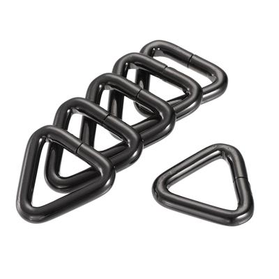 Metal Triangle Ring Buckle 0.79"(20mm) Inner Width Dark Gray 10pcs - Black