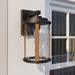 1-light outdoor wall light with Water glass and balck&wood finish