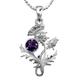 Cairn Small Sterling Silver Scottish Thistle Pendant With Amethyst - Ross Necklace. Scottish Jewellery 6140