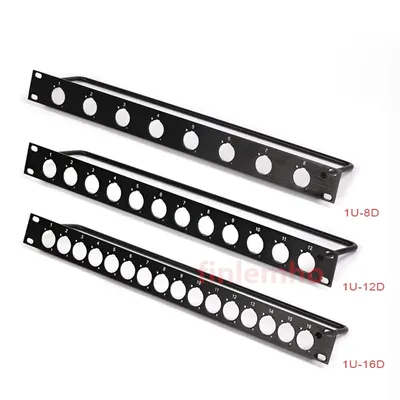 Rack Patch Panel 8 12 16 Way Channel 1U Flight Case Mount For XLR Connecctor Male Female SpeakOn