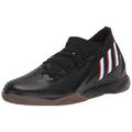 adidas Unisex Predator Edge.3 Indoor Soccer Shoe, Core Black/White/Vivid Red, 11.5 US Men