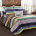 Boho Stripe Reversible Oversized Comforter Plum/Yellow 7pc Set Full/Queen - Lush Decor 21T010848