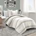 Farmhouse Stripe Reversible Cotton Comforter Gray 2Pc Set Twin-Xl - Lush Decor 21T011911