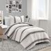Farmhouse Stripe Reversible Cotton Comforter Black 2Pc Set Twin-Xl - Lush Decor 21T011914