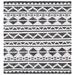 Black/White 72 x 72 x 0.2 in Indoor Area Rug - Safavieh Kilim 447 Area Rug In Black/Ivory Polyester | 72 H x 72 W x 0.2 D in | Wayfair KLM447Z-6SQ