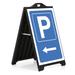 MT Displays Sidewalk P-Left Sign Plastic in Black | 44.69 H x 28.94 W x 26.77 D in | Wayfair UPSP320024X9116