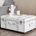 Byourbed The Designer Wheeled Trunk Solid Wood + Manufactured Wood in White | 14 H x 29 W x 20 D in | Wayfair BUCK2-E-WHTCHEV