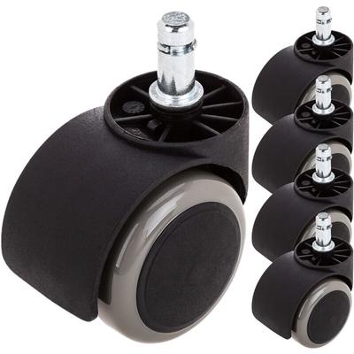 Primematik - Lenkrollen Schwenkrollen Industriell Rad aus Nylon und pvc grau ohne Bremse 50 mm M10 Image