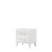 Chelsie Rubber Wood 2-drawer Nightstand with 2 Clear Acrylic Bar Handles, Decorative Sliver Trims and Wooden Tapered Leg