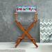 24" Director's Chair Honey Oak Frame-Strawberry Park - 23"W x 19"D x 39.5"H