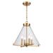 Elk Home The Holding Satin Brass With Seedy Glass 4 Light Pendant - 16.75''