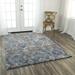 Alora Decor Elect Beige, Tan, Grey, Blue, and Ivory Hexagon Floral Rug