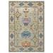 Alora Decor Muse Blue, Peach, and Green Medallion Hand-knotted Wool Rug