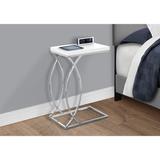 Accent Table, C-shaped, End, Side, Snack, Living Room, Bedroom, Metal, Laminate, Chrome, Contemporary, Modern