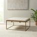 Madison Park Orrell Ivory Square Shape Tufted Upholstered Metal Base Ottoman/Coffee Table